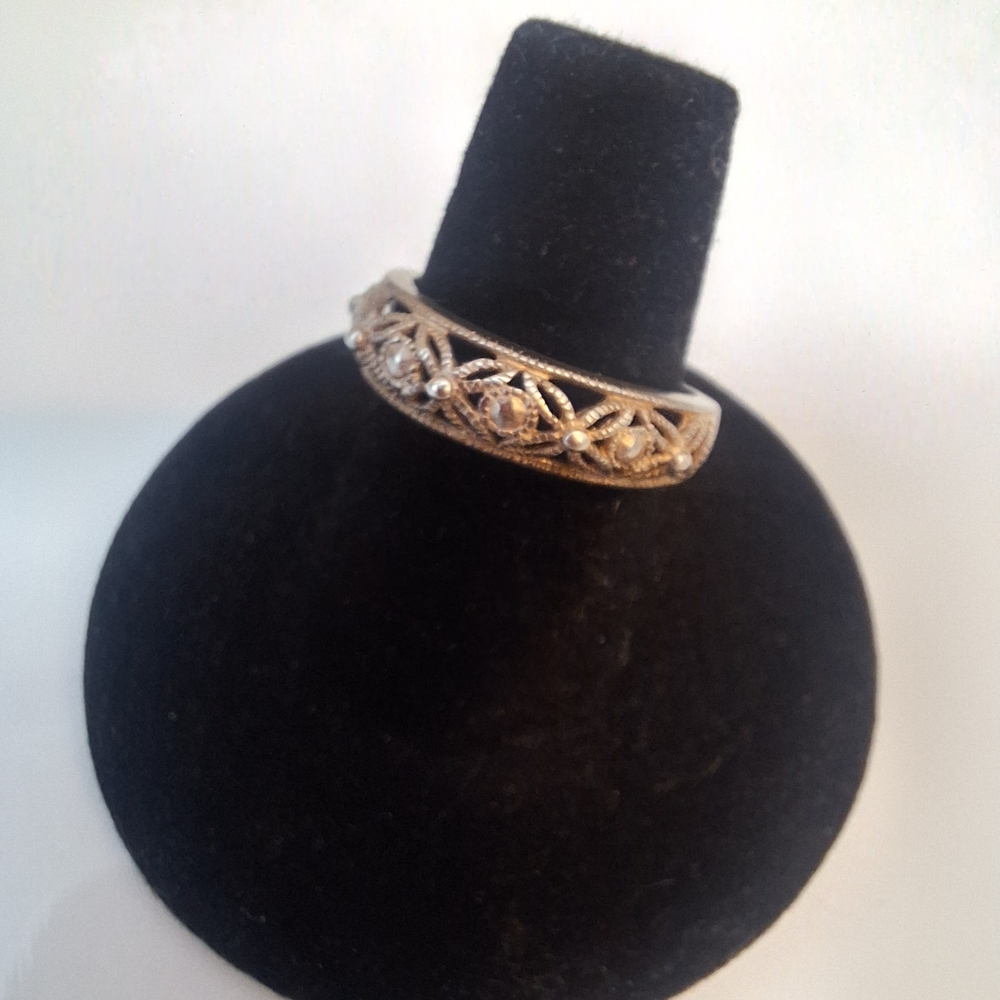 Vintage Silver Filigree Women's Ring